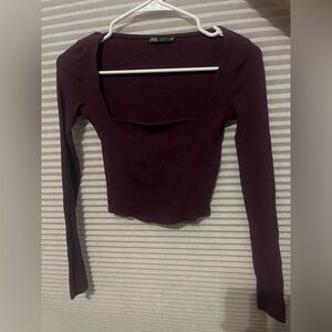 Zara Deep Purple Long Sleeve Top